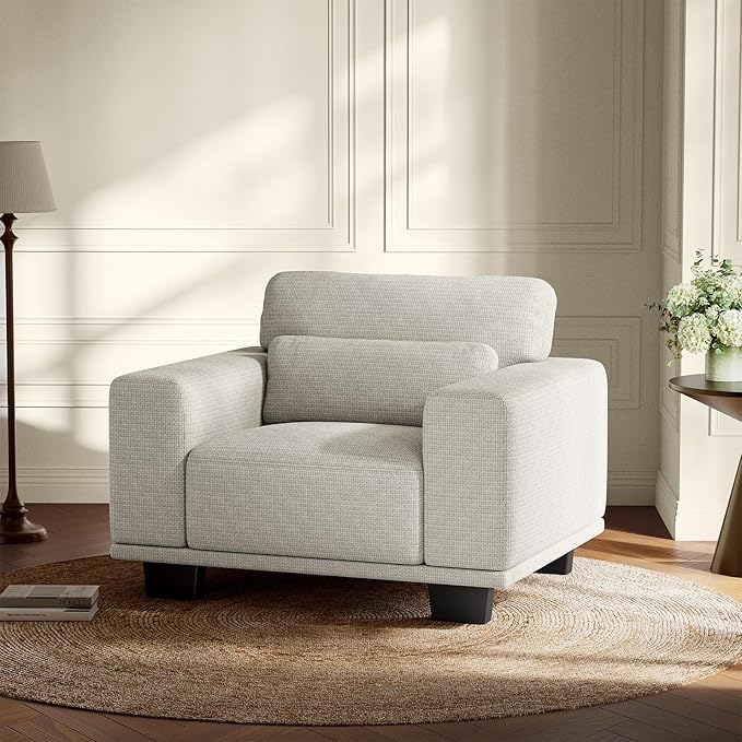 Amada 40" Oversized Accent Sofa Chair, Modern Armchair with Deep Seat, Comfy Upholstered Large Reading Chair with Removable Washable Covers for Living Room & Bedroom Office