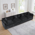 Setawix Chenille Cloud Couches for Living Room,4 Seater Cloud Sofa Couch with Deep Seat,147.22" Roomy Cloud Sofas,Modular Sectional 4 Seat Sofa with Pillows for Bedroom (Black, 4 Seater)