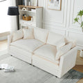 Setawix Chenille Loveseat Sofa Couch with Deep Seat,Large 2 Seater Cloud Couches for Living Room,77.16" Roomy Cloud Sofas,Modular Sectional 2 Seat Sofa with Pillows for Bedroom. (Beige, 2 Seater)