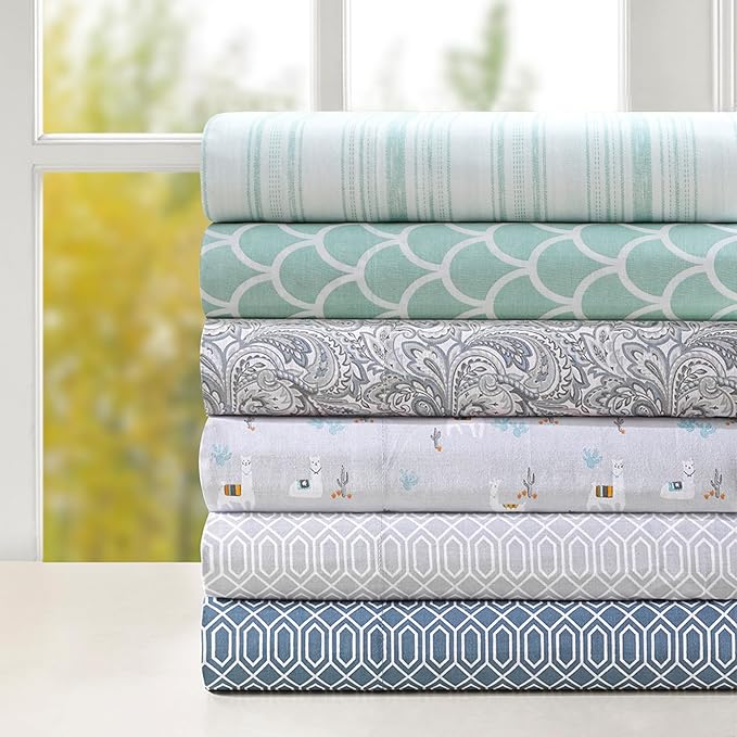 Comfort Spaces 100% Cotton Sheet Set Breathable, Lightweight, Soft with 12" Elastic Pocket Fits up to 14" Mattress, All Season Cozy Bedding, Matching Pillow Case, Twin XL Good Vibes 3 Piece