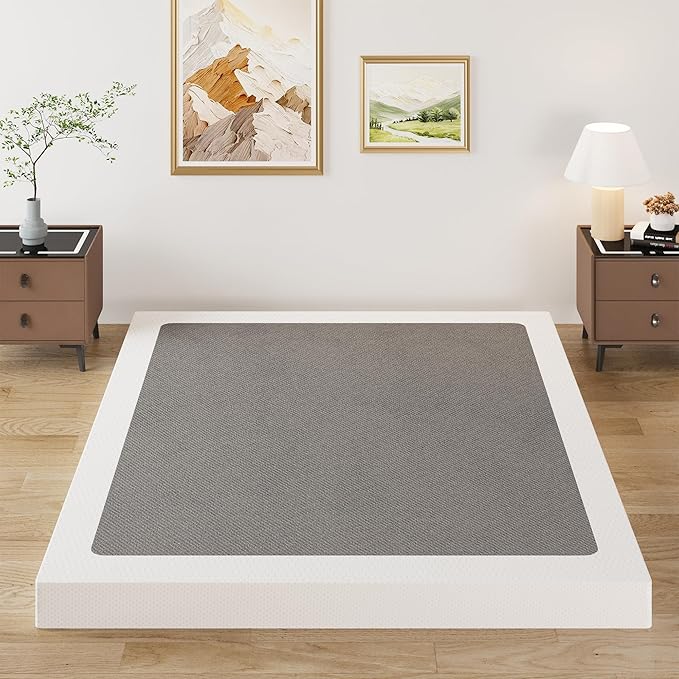 Lutown-Teen 3 Inch Queen Box Spring Low Profile, Heavy Duty Metal Box Spring for Queen Bed Base with Fabric Cover, Mattress Foundation, Noise Free, Easy Assembly