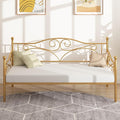 VECELO Daybed Frame, Twin Size Metal Platform Bed with Headboard,Heavy Duty Steel Slats Support for Living Room Bedroom Guest Room, Easy Assembly