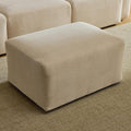 Karl home Modular Ottomen for Sectional Sofa Modern Corduroy Comfy Upholstered Furniture for Living Room, Bedroom, Apartment, Creamy