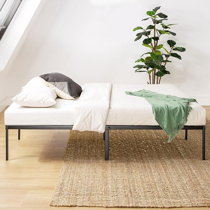 Best Price Mattress Twin XL 14 Inch Black Metal Platform Bed Frame
