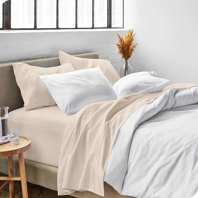 Bare Home Full Sheet Set - 1800 Ultra-Soft Microfiber Full Bed Sheets - Double Brushed - Deep Pockets - Easy Fit - 4 Piece Set - Bedding Sheets & Pillowcases (Full, Sand)