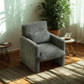 GDFStudio 30" Modern Accent Chair, Upgrade Leisure Boucle Upholstered Armchair with Straight Arms and Waist Pillow, Comfy Single Sofa Chair for Living Room Bedroom Office Apartment, Antique Green