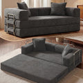 78 Inch Convertible Sofa Bed, 5-in-1 Futon Sofa Bed Pull Out Couch, Boneless Couch Bed for Living Room, Corduroy Boneless Couches for Bedroom, Apartment, No Assembly Sleeper Sofa Bed, Gray | 4 Fixed-Shape Frame, Removable Corduroy, High-density foam, W...