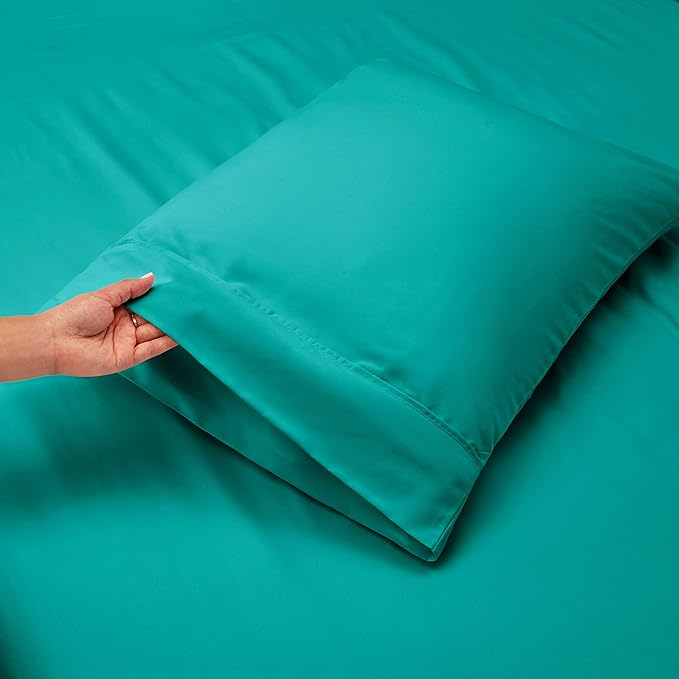 Hearth & Harbor Extra Deep Pocket King Size Sets - Fits Mattress 18-24 Inches Deep - Extra Deep Pocket Sheets - 6 Piece King Size - Teal