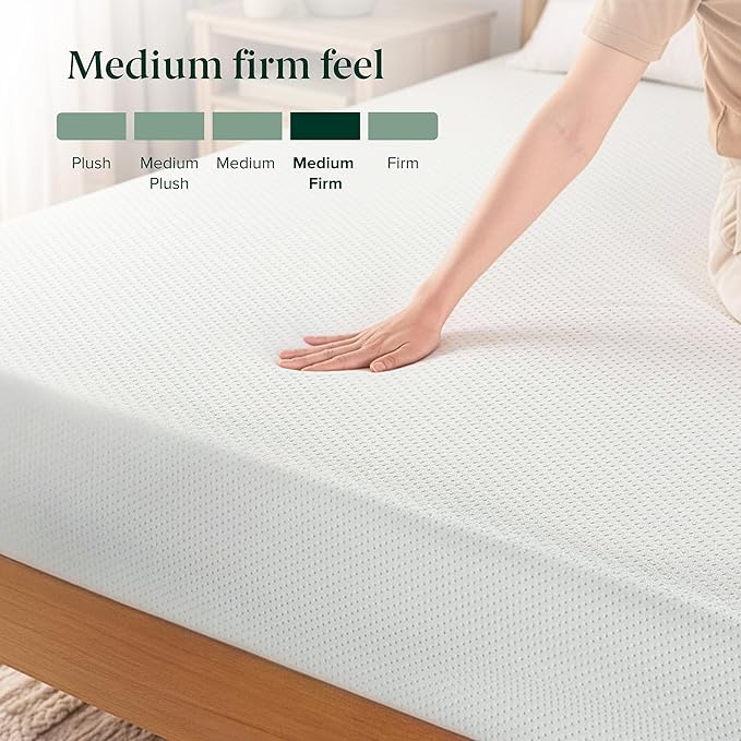 Zinus 12 Inch California King Green Tea Memory Foam Mattress [New Version], Fiberglass Free, Medium Firm Feel, Zoned Pressure Relief, Certified Safe Foams & Fabric, Mattress in A Box