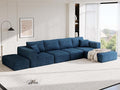 CUGOAO 152'' Oversized 2-in-1 Modular Sectional Sofa Bed, Modern Boneless Couch, Extra Deep Seat Upholstery Cloud Couch, Boneless Couches for Living Room, No Assembly Required, Blue Chenille