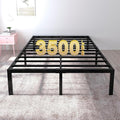 yookare 18 Inch Tall 3500lbs Heavy Duty Bed Frame Metal Platform/Maximum Storage/Mattress Foundation/Steel Slats Support/Noise Free/Box Spring Replacement,Cal King
