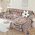 OstepDecor Boho Sectional Couch Covers 2 Pieces, L Shaped Sofa Cover, Chenille Couch Cover for Dogs Washable, Couch Cover Blanket, Sofa Slipcover for 2-3 Cushion Couch (71"x110"+71"x118", Coffee)