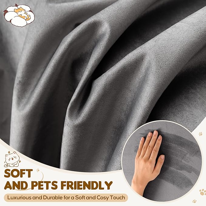 L Shaped Sectional Couch Cover 2 Pcs, Ultra Soft Waterproof Non-Slip Sofa Cover, Pet & Kid Proof Furniture Protector for Left/Right Chaise, Washable Scratch-Resistant Slipcover (XXL,118"x71"+118"x71")