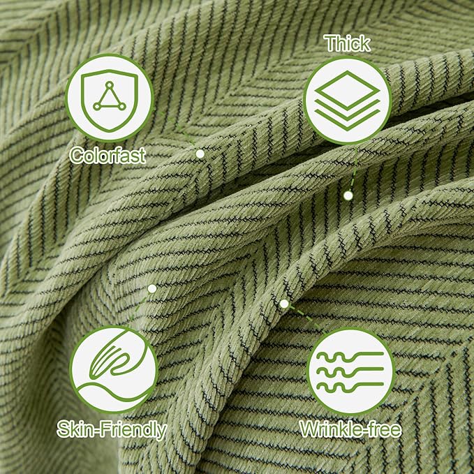 OstepDecor Sectional Couch Covers 2 Pieces, L Shaped Couch Cover Blanket, Sectional Sofa Cover Washable, Chaise Lounge Sofa Slipcovers Furniture Protector for Dogs (71"x118"+91"x134", Green)