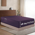 Elegant Comfort 1500 Premium Hotel Quality 18-24 Inches Deep - Extra Deep Pocket Single Fitted Sheet for High Mattress, Luxury and Softest, Smart Pocket - Wrinkle Free, California King, Purple