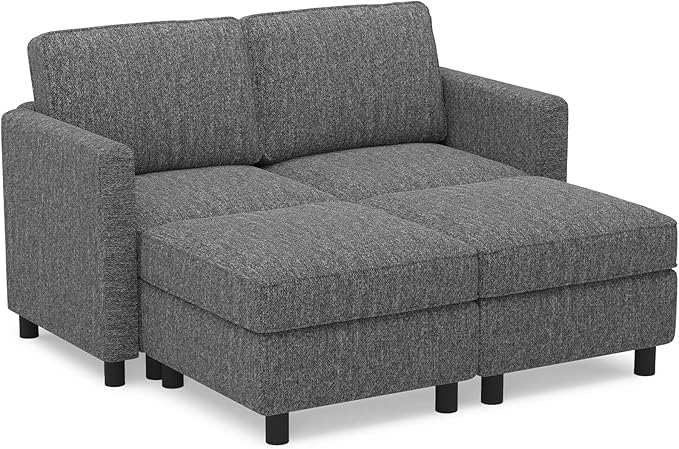 Belffin 58.3" Modular Sectional Sofa 4 Seats Sleeper Sofa Washable Sectional Couches for Living Room Comfy Couches with Storage Seat Couch Sofas with Chaise,Grey