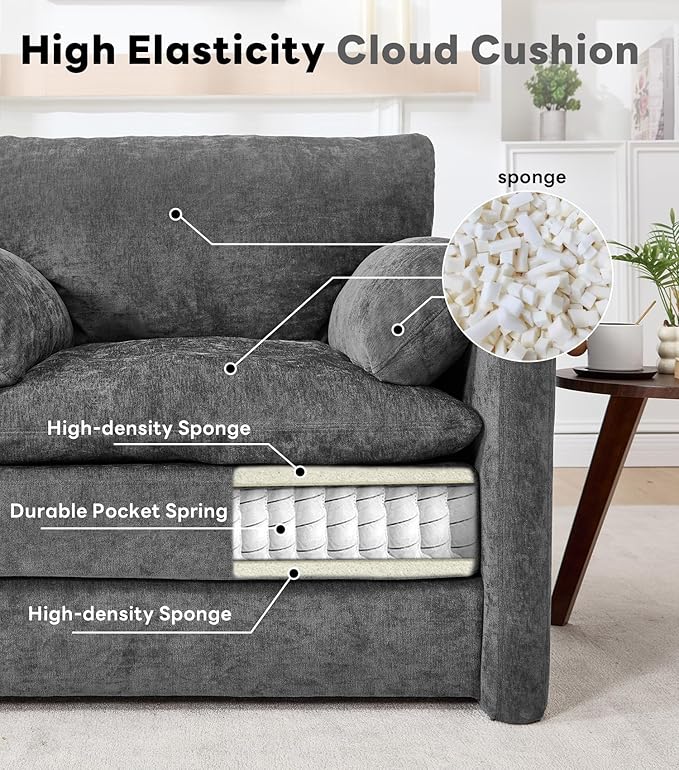 Tbfit Pull Out Sofa Bed with Chair, 3 in 1 Sleeper Sofa Couch with USB & Storage Chaise, Comfy Convertible Sleeper Sofas for Living Room, Small Spaces, Dark Gray