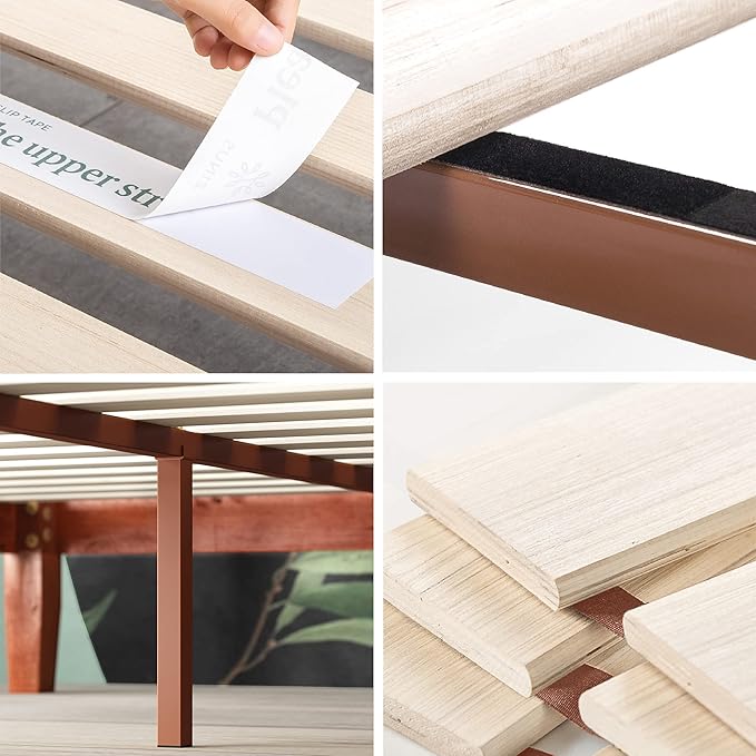 Zinus Wen Wood Platform Bed Frame/Solid Wood Foundation/Wood Slat Support/No Box Spring Needed/Easy Assembly, Queen