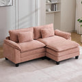 86" Modular Sectional Sofa, Comfy Cloud Couch Sectional Sofa with Ottoman, Chenille Sofa Sleeper Deep Seat Sofa with Throw Pillows for Living Room (Pink, 86"- L Shape)