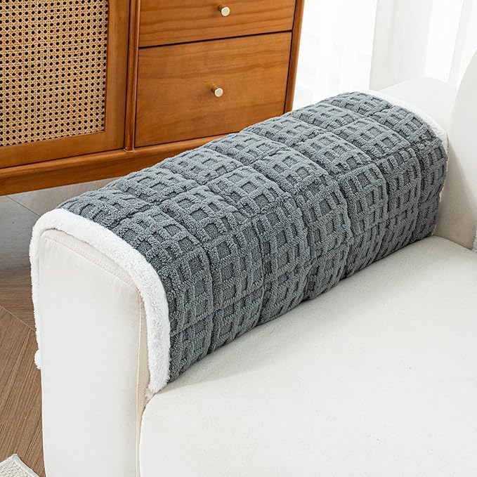 Dog Couch Cover, Couch Cover for Dogs Washable, Funny Fuzzy Plush Sofa Covers, Non Slip Dog Covers for Couches and Sofas, Sofa Pad Furniture Protector for L Shaped(Dark Grey, 27.6"x 27.6")