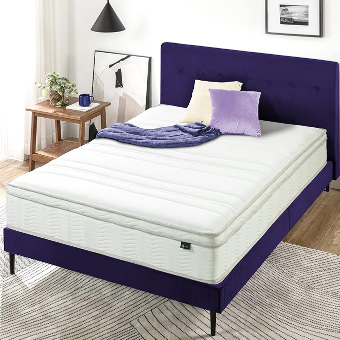 ZINUS 12 Inch Foam and Spring Mattress, King, CertiPUR-US Certified Foams, Mattress in A Box, White