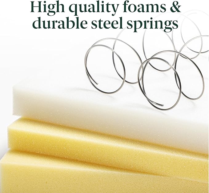 Zinus 12 Inch Foam and Spring Hybrid Mattress [New Version], Queen, Fiberglass Free, Medium Firmness, Durable Support, Certified Safe Foams & Fabric, Mattress in A Box