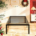 VINGLI 14 Inch Twin Bed Frame, Heavy Duty Metal Platform, No Box Spring Needed, Sturdy Steel Slat Support, Easy Assembly, Noise-Free, 12.4 Inch Underbed Storage,Black