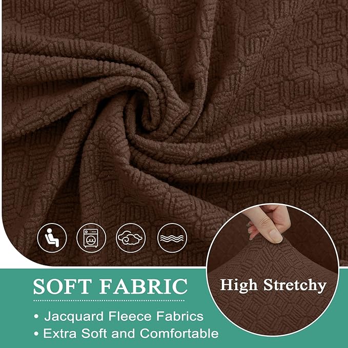 Waterproof Reclining Sectional Couch Covers Washable L Shaped Couch Cover for Sectionals Recliner Sofa Covers Stretch Corner Recliner Slipcovers for Dogs (Console Cover, Dark Brown)
