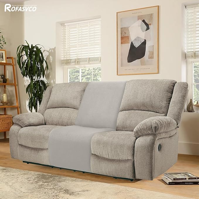 Waterproof Reclining Sectional Couch Covers Washable L Shaped Couch Cover for Sectionals Recliner Sofa Covers Stretch Corner Recliner Slipcovers for Dogs (Additional Seat Cover, Khaki)