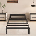HOBINCHE 10 Inch Twin Size Bed Frame - No Box Spring Needed Heavy Duty Metal Platform Mattress Foundation with Steel Slats, Non-Slip Noise Free Easy Assembly Black Bedframes