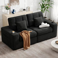 80" Boneless Loveseat Sofa in a Box,No Assembly Required Comfy Deep Seat Cloud Couch,Modern Small Couches for Living Room, Bedroom,Apartment,Black 1 PCS