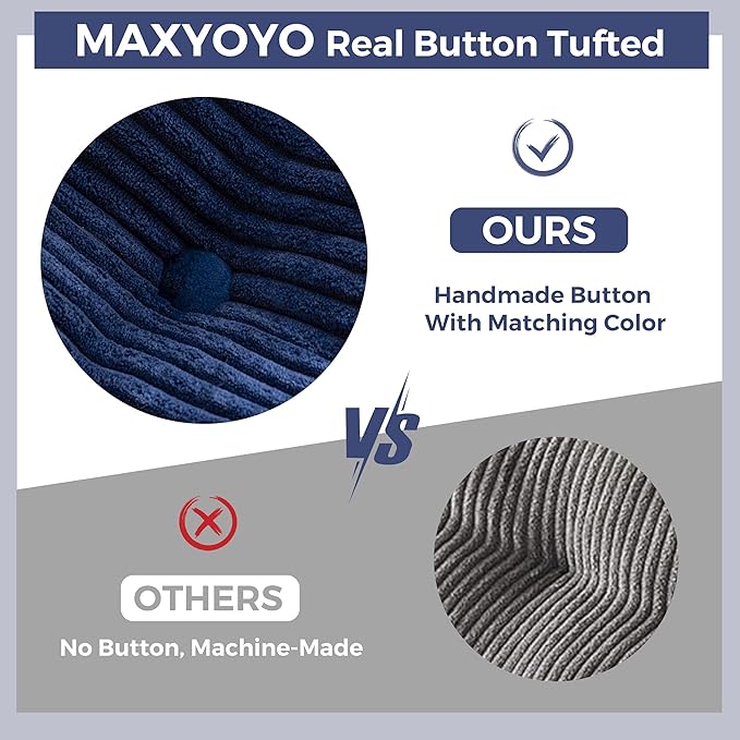 MAXYOYO Convertible Sofa Bed, Pull Out Loveseat Sleeper Sofa, 2 in 1 Folding Couch Bed, Fold Out Floor Couch with Pillows for Living Room Lounge, Navy