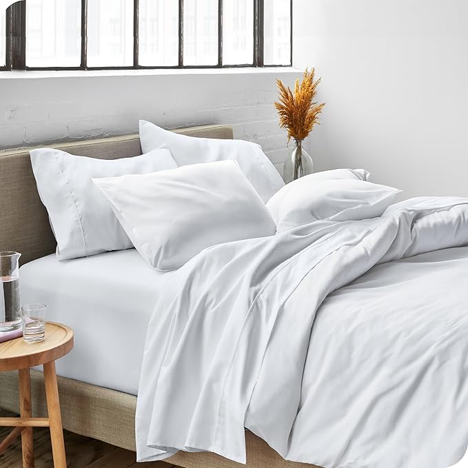 Bare Home King Sheet Set - 1800 Ultra-Soft Microfiber King Bed Sheets - Double Brushed - Deep Pockets - Easy Fit - 4 Piece Set - Bedding Sheets & Pillowcases (King, White)