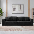 108'' Comfy Chenille Boneless Couch, Oversized Modular Sectional 4 Seater Sofa, Modern Deep Seat Corner Cloud Compressed Couch, No Assembly Sleeper Sofa with Chaise for Living Room, Black