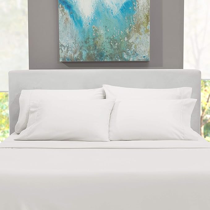 Hearth & Harbor Extra Deep Pocket Sheets - Fits Mattress 18-24 Inches Deep - Extra Deep Pocket Split King Size Sets - 7 Piece Split King Size - White