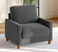35.3" Couches for Living Room, Comfy Grey Couch Single with 22.5" Deeper Seat, Accent Chair Tool-Free Setup, Reading Chair 440lbs Support, Corduroy Couch for Bedroom, Apartment, Office