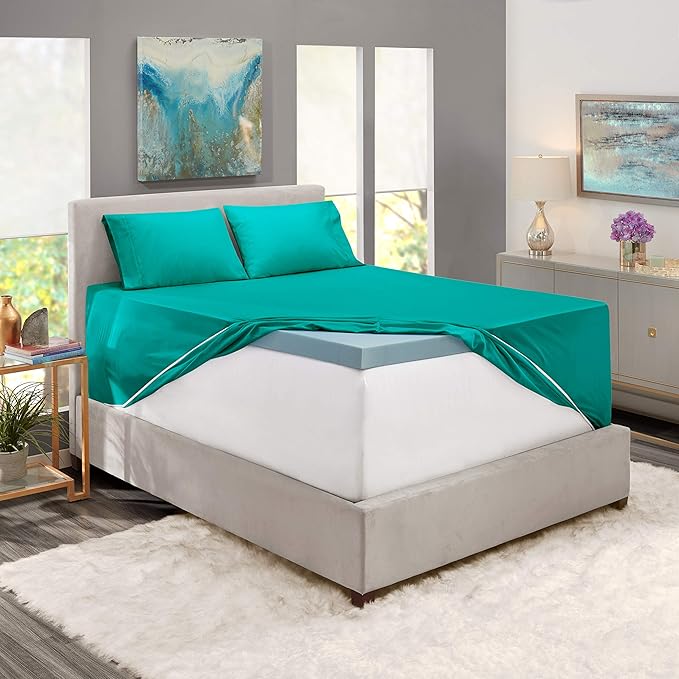 Hearth & Harbor Extra Deep Pocket Sheets - Fits Mattress 18-24 Inches Deep - Extra Deep Pocket Full Size Sets - 6 Piece Full Size - Full - Teal