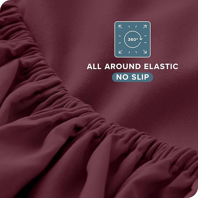 Bare Home King Sheet Set - 1800 Ultra-Soft Microfiber King Bed Sheets - Double Brushed - Deep Pockets - Easy Fit - 4 Piece Set - Bedding Sheets & Pillowcases (King, Burgundy)
