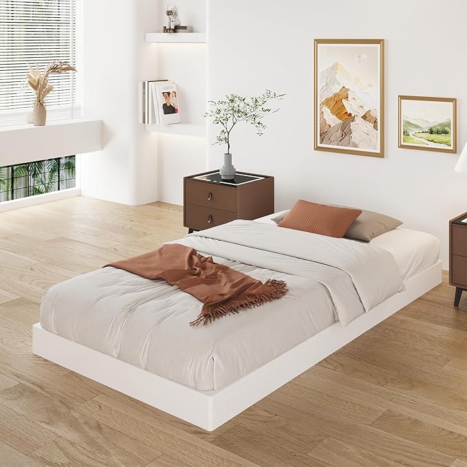 Lutown-Teen 3 Inch Twin XL Box Spring Low Profile, Heavy Duty Metal Box Spring Twin XL Bed Base with Fabric Cover, Mattress Foundation, Noise Free, Easy Assembly
