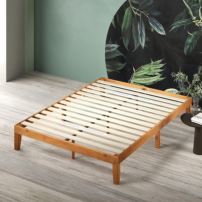 Zinus Alexia Wood Platform Bed Frame, Solid Wood Foundation, No Box Spring Needed, Wood Slat Support, Easy Assembly, Rustic Pine, Full