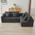 110''Modular Sectional Couches for Living Room, Cloud Boneless Compressed Sofa Right Facing Chaise, Oversized L Shaped 4 Seater Memory Foam Sofa, No Assembly, Chenille Grey