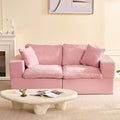74.8” Set of Cloud Couch, Modular Loveseat Sofa, Convertible Sofas Bed, Deep Seat Sofa, Cozy Sofa for Living Room, Office and Bedroom, Corduroy, Pink