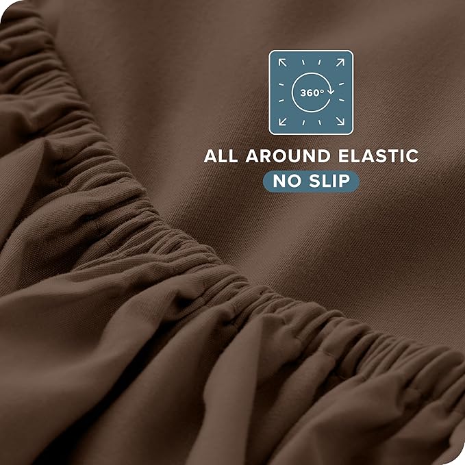 Bare Home Twin XL Sheet Set - 1800 Ultra-Soft Microfiber Twin Extra Long Bed Sheets - Double Brushed - Deep Pockets - Easy Fit - 3 Piece Set - Bedding Sheets & Pillowcases (Twin XL, Cocoa)