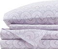 Comfort Spaces 100% Cotton Sheet Set Breathable, Lightweight, Soft with 12" Elastic Pocket Fits up to 14" Mattress, All Season Cozy Bedding, Matching Pillow Case, Twin Tabitha Purple 3 Piece