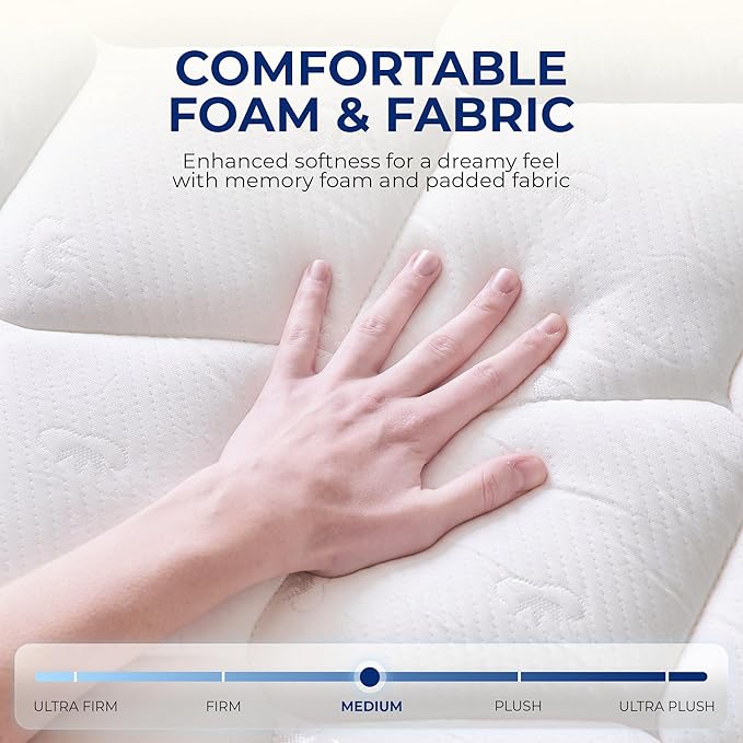 Neo Sleep Twin Size Mattress, 12 Inch Hybrid Comfort & Supportive Mattress in a Box, Cooling Gel Memory Foam and Pocket Springs with Pressure Relief, CertiPUR-US Certified, Medium Firm