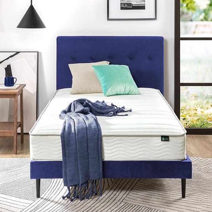 Zinus 8 Inch Foam and Spring Mattress, Twin, CertiPUR-US Certified Foams, Mattress in A Box, White