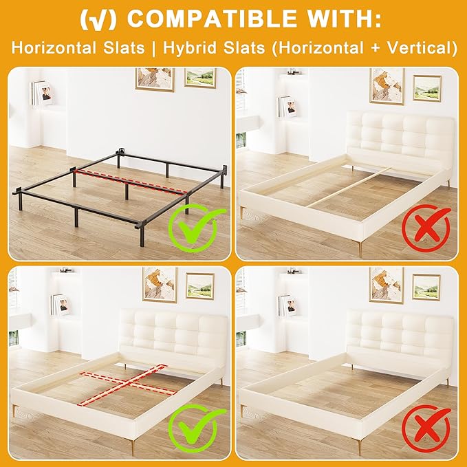 Lutown-Teen 2 Inch Split King Box Spring Low Profile, Heavy Duty Metal Bunkie Board King, Easy Assembly, Noise Free