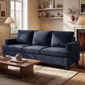 YOUDENOVA Sofa, 89" 3-Seater Deep Seat Sofa, Modern Comfy Couches for Living Room Apartment Lounge, Navy Chenille