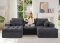 MAXYOYO 104" U Shaped Modular Sectional Sofa with 2 Ottomans, Cloud Boneless Couch with Layered Cushion, Flexible Module Combination Sofa for Living Room, No Assembly Required, Dark Grey