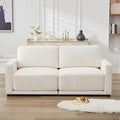 77.4" Modular Sectional Loveseat Sofa, Cloud Deep Seat Couch, Love Seat Sofas for Living Room, 2 Seater Chenille Couches with Thickened Cushions, White